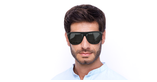 LUNETTES DE SOLEIL SL 1 SLIM noir - Vue de face