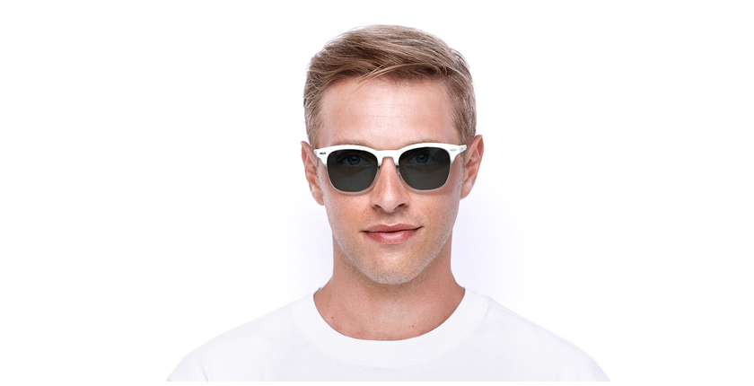 LUNETTES DE SOLEIL homme CORBY blanc - Vue de face