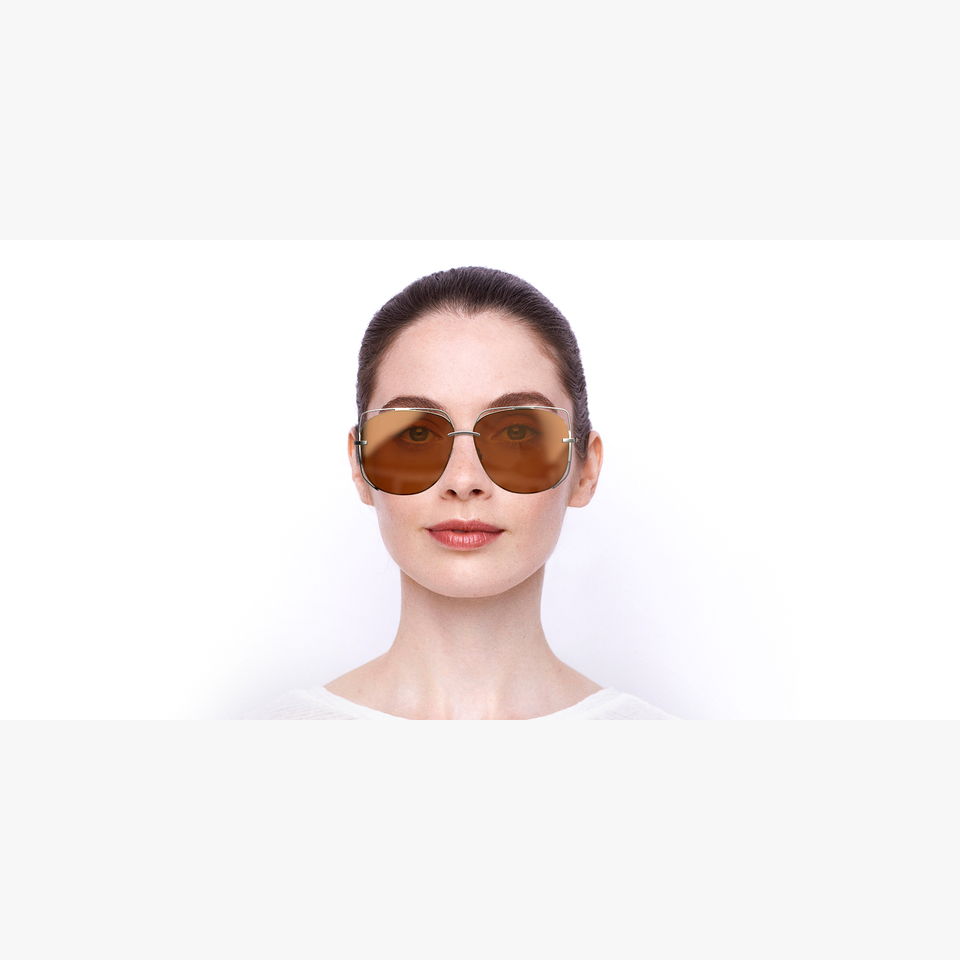 Lunettes de soleil femme DIORSTELLAIRE6 dorée - Vue de face