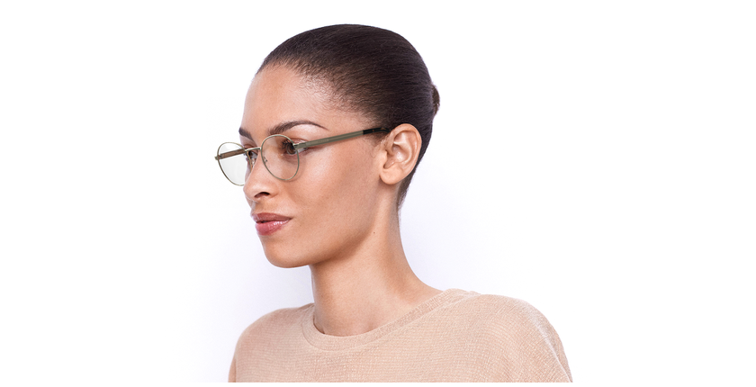Lunettes de vue femme 0PR 52XV dorée/rose - Vue de 3/4