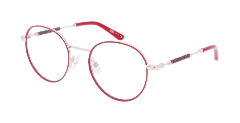 Lunettes de vue femme MAGIC253 rouge/dorée - Vue de face