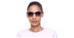 LUNETTES DE SOLEIL femme KAREN violet/bleu - Vue de face