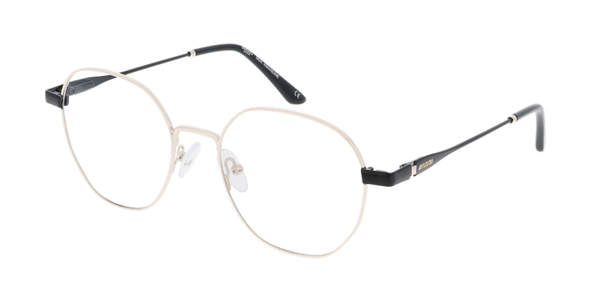 Lunettes de vue femme AMANDINE noir/dorée - Vue de face