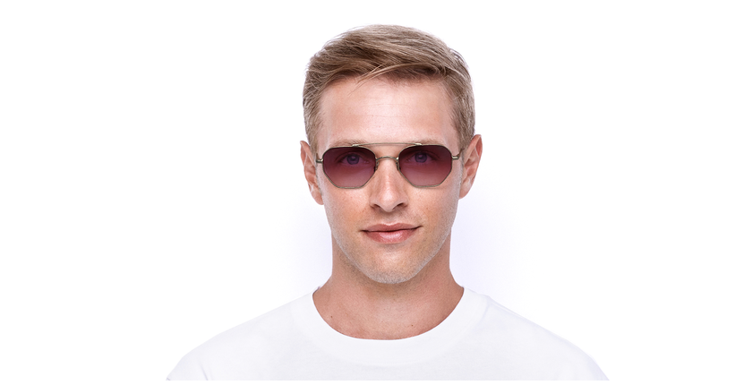 LUNETTES DE SOLEIL CERVIN doré/rose - Vue de face