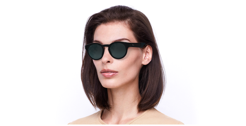 LUNETTES DE SOLEIL femme SLALOM noir/turquoise - vue de 3/4
