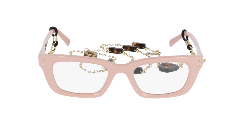 Lunettes de vue femme CARACTÈRES CRÉATIVE rose/dorée - Vue de face