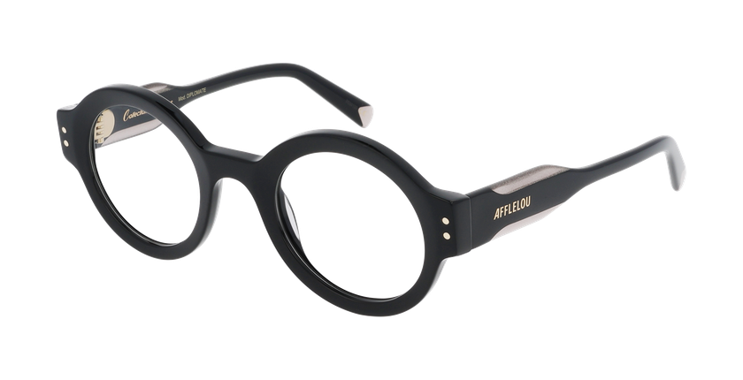 Lunettes de vue femme CARACTÈRES DIPLOMATE noir/dorée - Vue de face