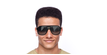 LUNETTES DE SOLEIL homme CARRERA 1007/S noir/bleu - Vue de face