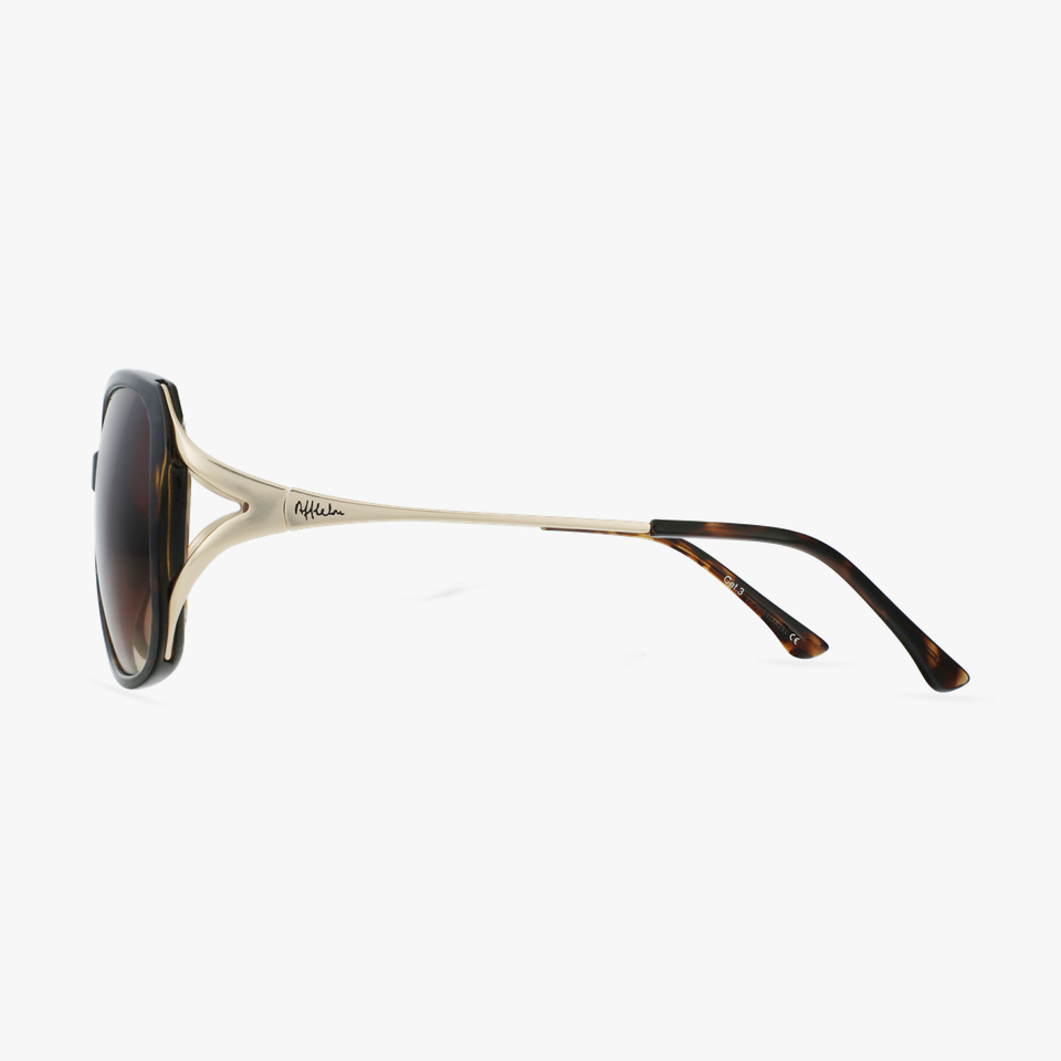 Lunettes de soleil femme ROSALES écaille/dorée - Vue de côté