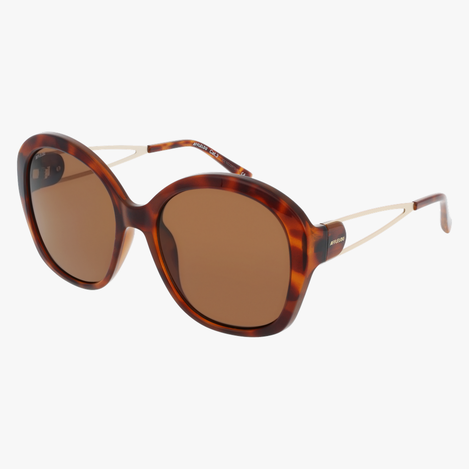 Lunettes de soleil femme NEIVA écaille/dorée - Vue de face