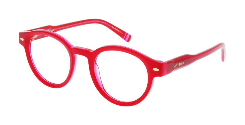 Lunettes de vue femme CARACTÈRES DISCRÈTE rouge/rose - Vue de face