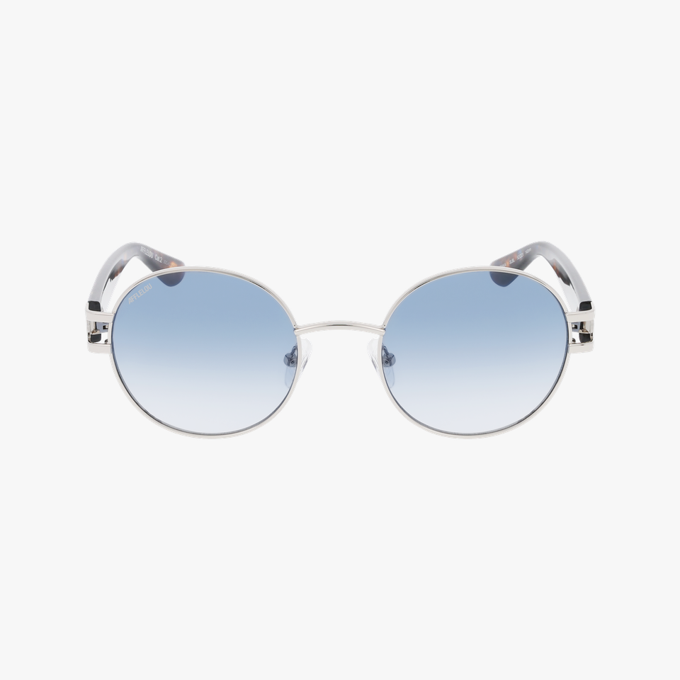 Lunettes de soleil femme MONDAKA argenté/bleu - Vue de face