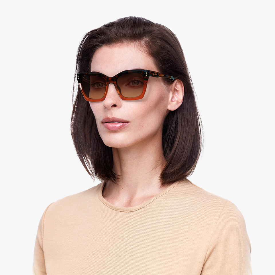 Lunettes de soleil femme ELEGANTE orange - Vue de face