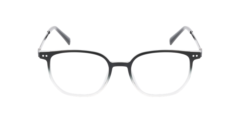 Lunettes de vue homme DARIUS noir - barre métallique/cristal - Vue de face