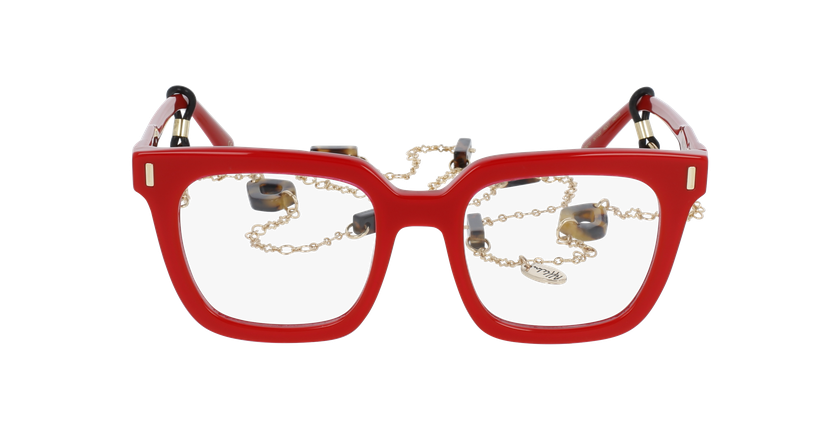 Lunettes de vue femme CARACTÈRES REVEUSE rouge - Vue de face