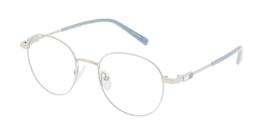Lunettes de vue femme LUCIE argenté/bleu - Vue de face