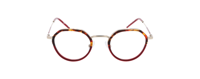 Lunettes de vue homme MAGIC226 écaille/rouge - Vue de face