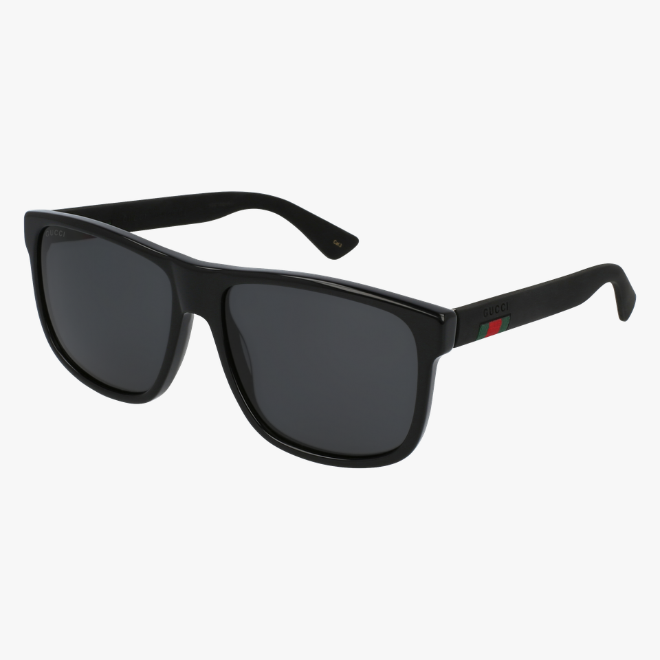 Lunettes de soleil homme GG0010S noir - Vue de 3/4