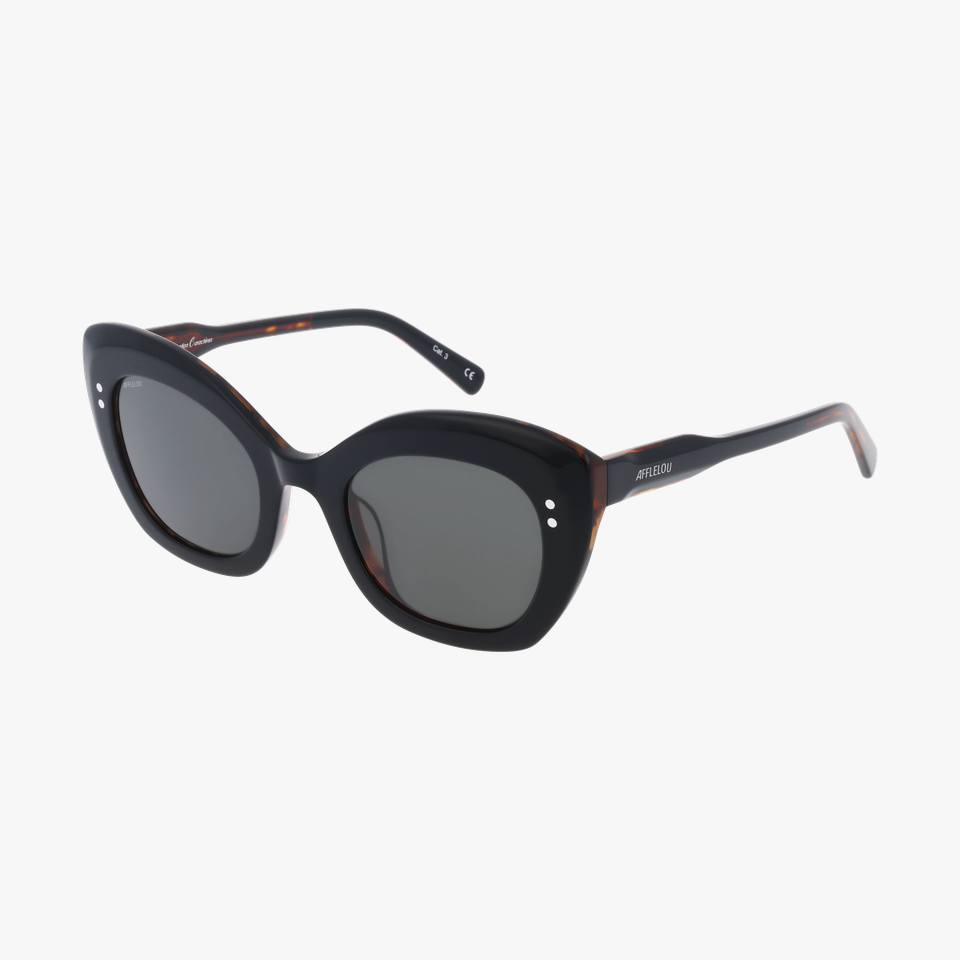 Lunettes de soleil femme MALICIEUSE noir/écaille - Vue de face