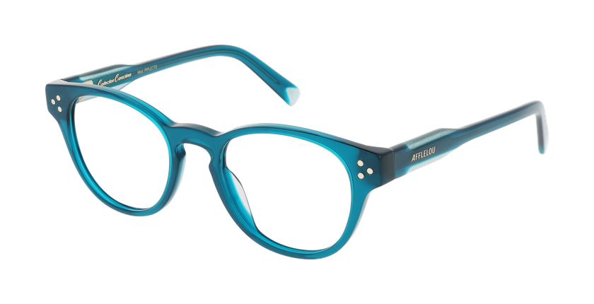 Lunettes de vue femme CARACTÈRES PIPLETTE turquoise - Vue de face