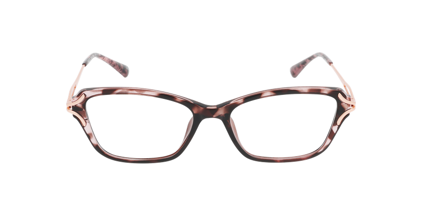 Lunettes de vue femme ELISE écaille/rose - Vue de face