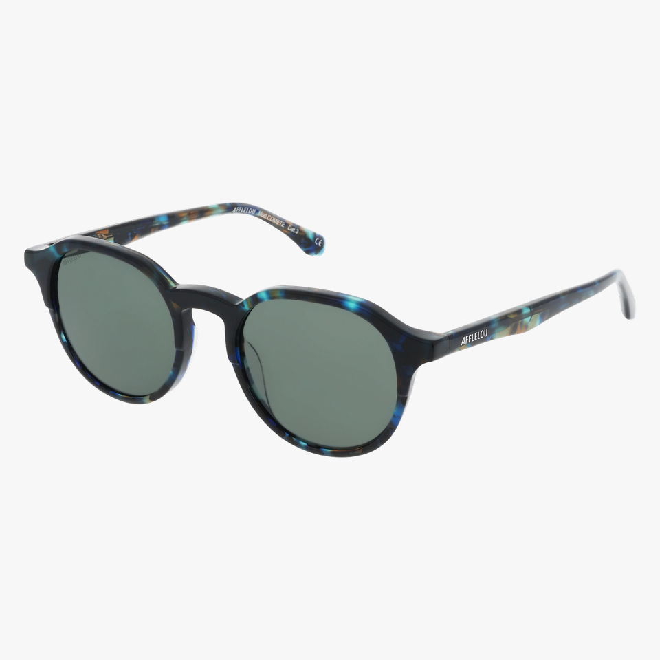 Lunettes de soleil homme COMETE écaille/vert - Vue de face