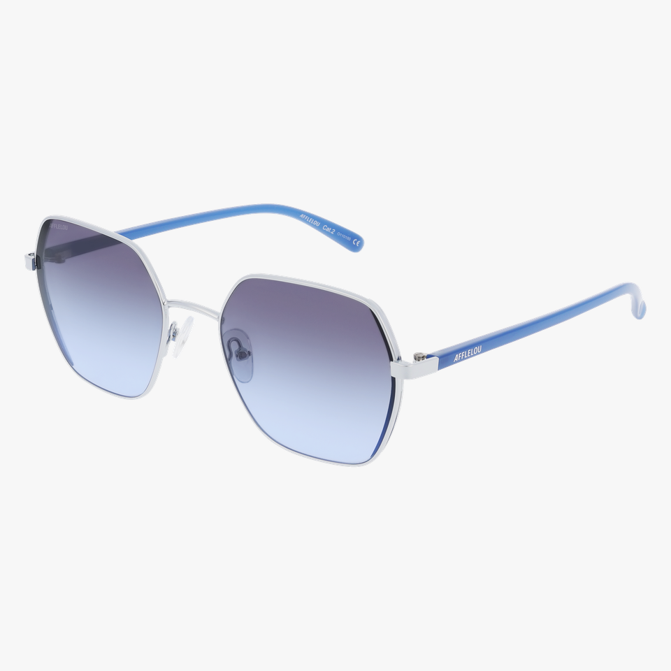 Lunettes de soleil femme UMI argenté/bleu - Vue de face