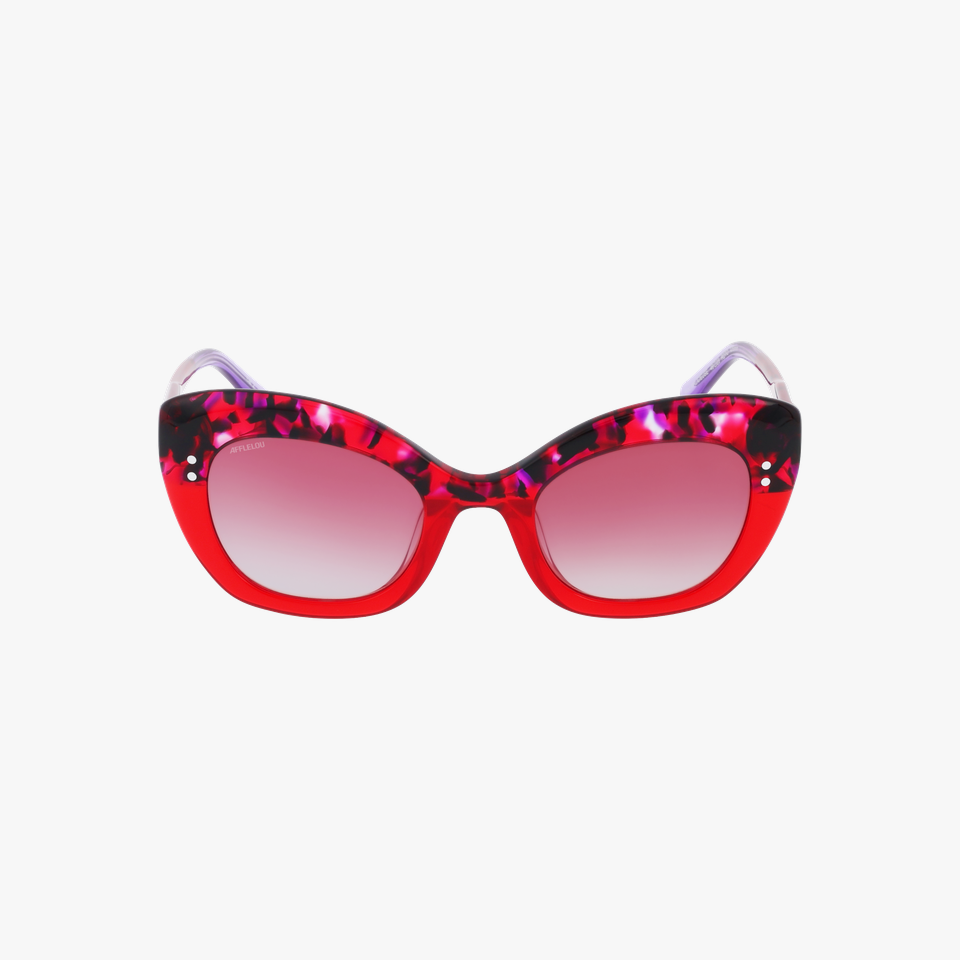 Lunettes de soleil femme MALICIEUSE rouge - Vue de face