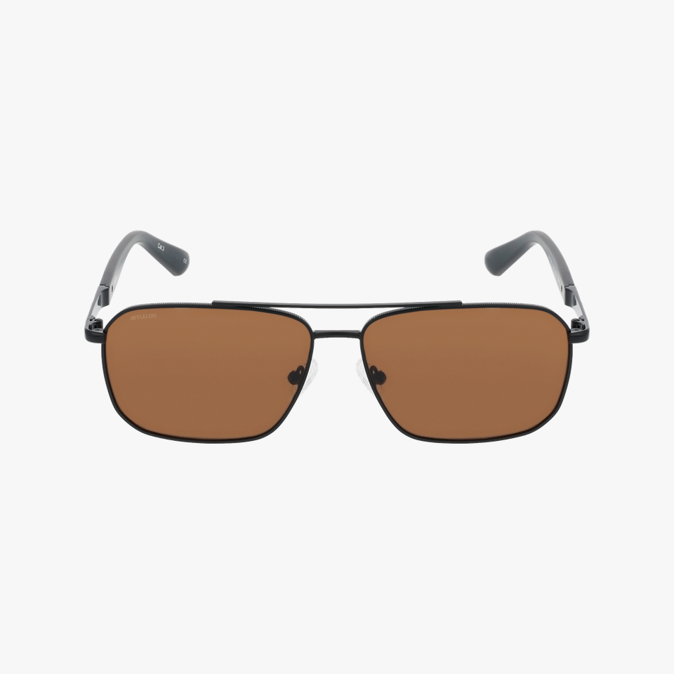 Lunettes de soleil homme TAVIO noir - Vue de face