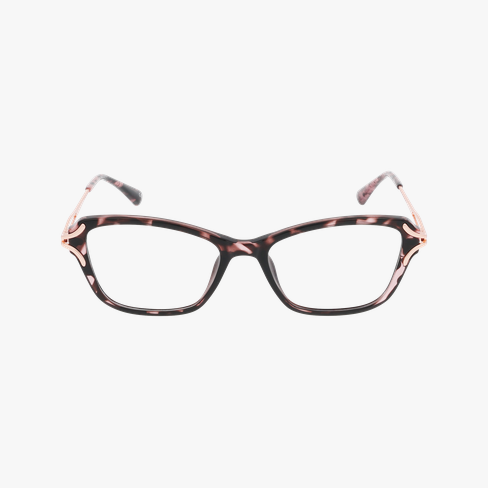 Lunettes de vue femme ELISE écaille/rose Vue de face