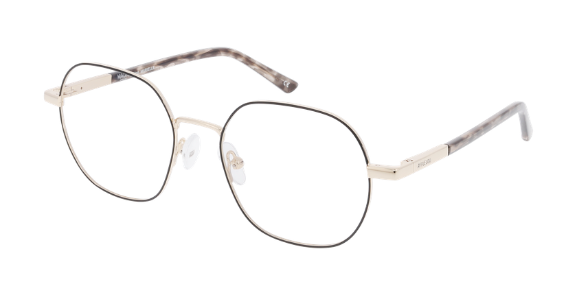 Lunettes de vue femme MARIELLE noir/dorée - Vue de face