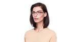 Lunettes de vue femme RZERO43 rose/dorée - Vue de face