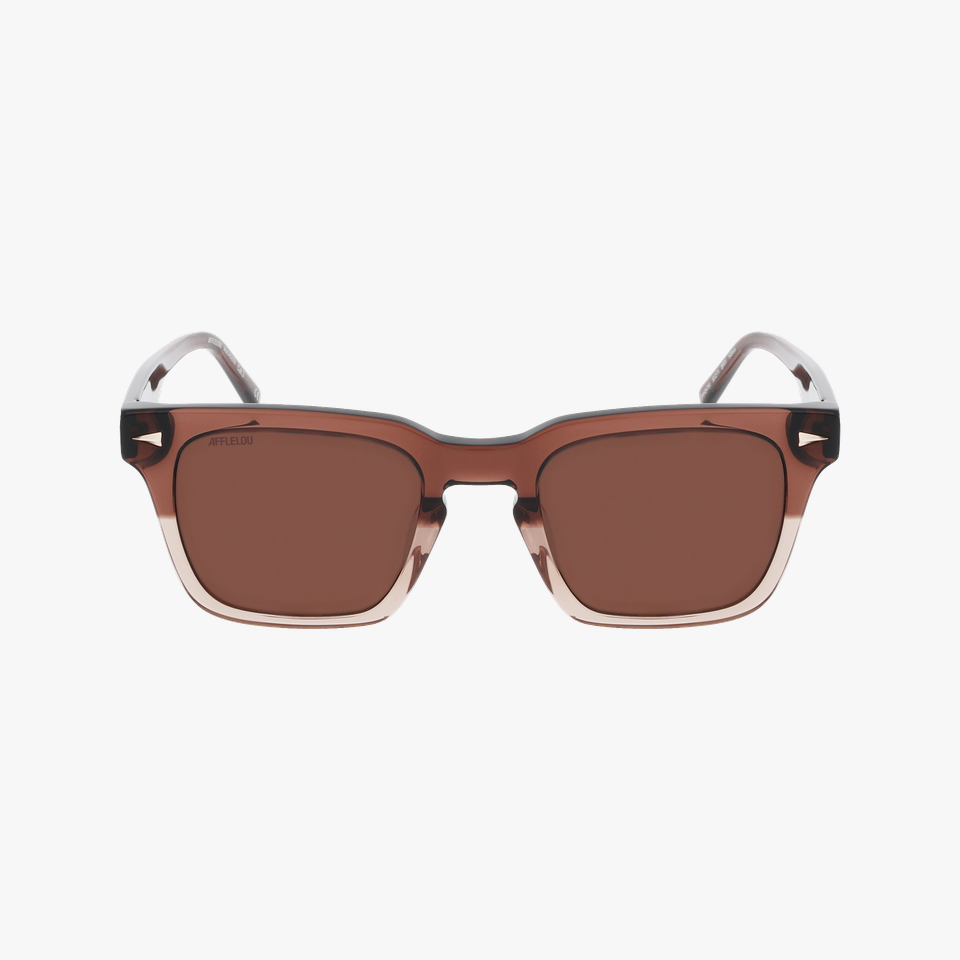 Lunettes de soleil homme AOSTA marron - Vue de face