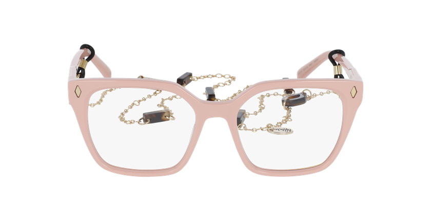 Lunettes de vue femme CARACTÈRES EFFRONTEE rose/dorée - Vue de face