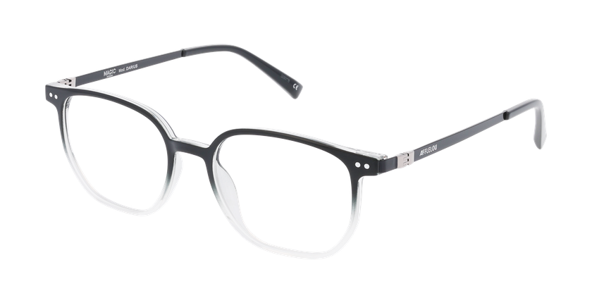 Lunettes de vue homme DARIUS noir - barre métallique/cristal - Vue de face