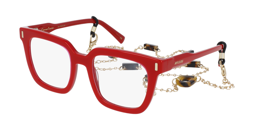 Lunettes de vue femme CARACTÈRES REVEUSE rouge - Vue de face