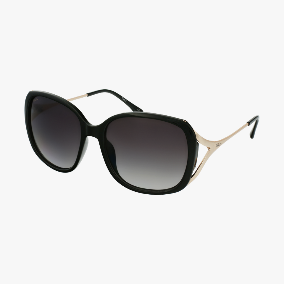Lunettes de soleil femme ROSALES noir/dorée - Vue de 3/4