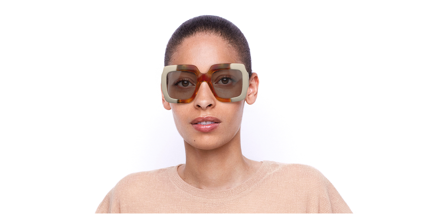 LUNETTES DE SOLEIL femme GG1022S beige/écaille - Vue de face