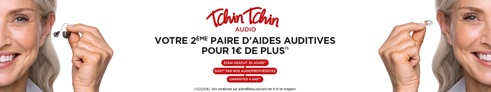 Votre 2e paire d'aides auditives pour 1€ de plus pour toujours mieux entendre
