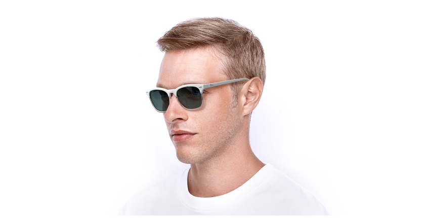 LUNETTES DE SOLEIL homme CORBY blanc - Vue de face