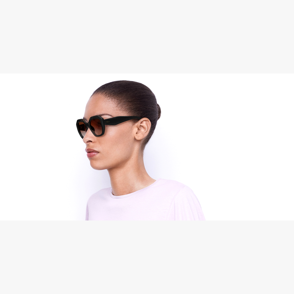 Lunettes de soleil femme NAIFARU écaille/noir - Vue de face