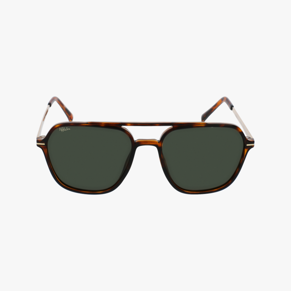 Lunettes de soleil homme IKER écaille/dorée - Vue de face