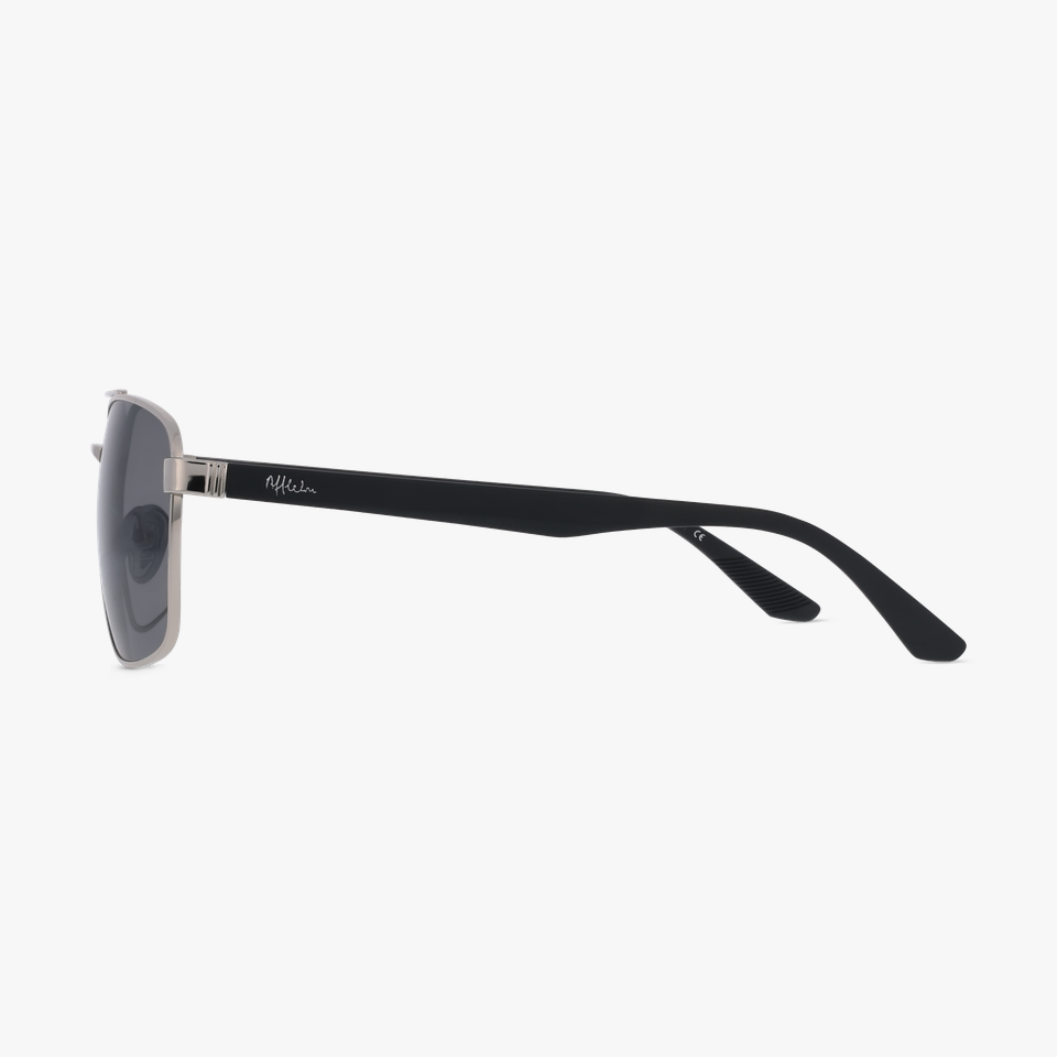 Lunettes de soleil homme BRONTE argenté/noir - Vue de face