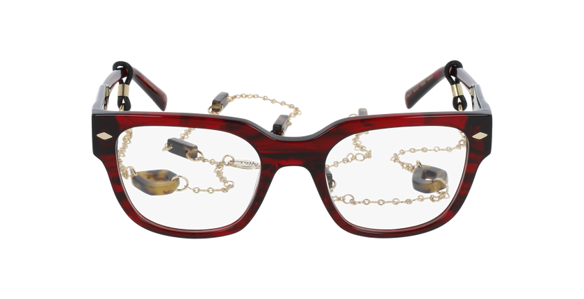 Lunettes de vue femme CARACTÈRES AUDACIEUSE rouge marbré - Vue de face