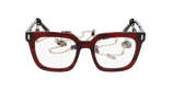 Lunettes de vue femme CARACTÈRES REVEUSE rouge marbré - Vue de face