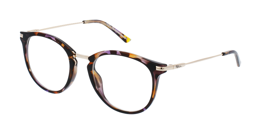 Lunettes de vue femme MAGIC NAWELL écaille/violet - Vue de face