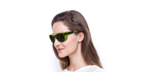 LUNETTES DE SOLEIL Skyline vert/jaune - vue de 3/4