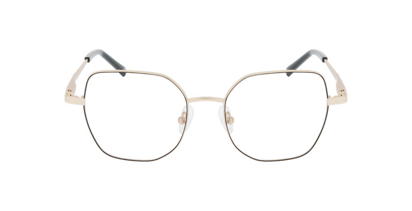 Lunettes de vue femme FELICIE dorée/noir - Vue de face