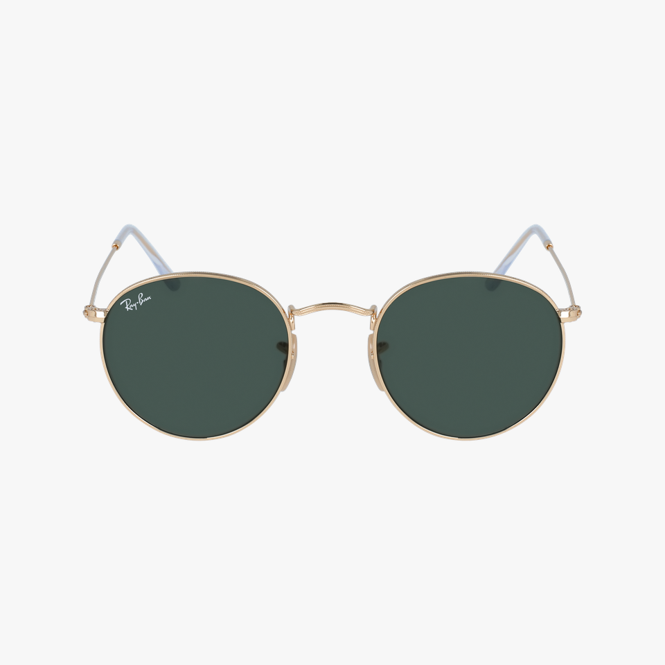 Lunettes de soleil homme ROUND METAL 0RB3447N dorée - Vue de face