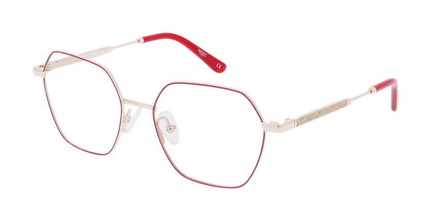 Lunettes de vue femme MAGIC 317 rouge/dorée - Vue de face